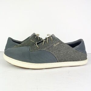 Olukai Nohea Moku Gray No Tie Slip On Boat Shoes Sneakers